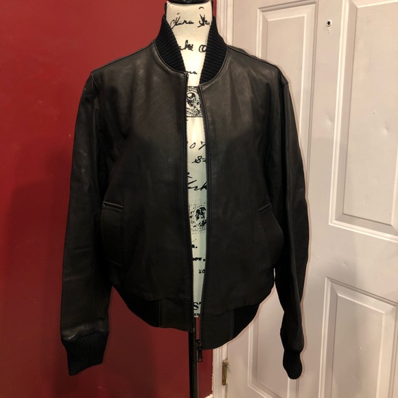 OFFICINE GENERALE LEATHER BOMBER JACKET